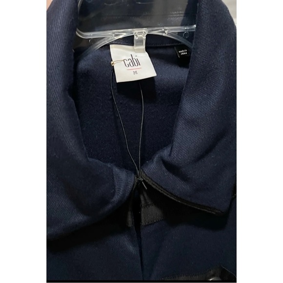 Cabi Sz M Navy Blue Ponte Knit Military Jacket Peplum Nautical Womens - Picture 13 of 15